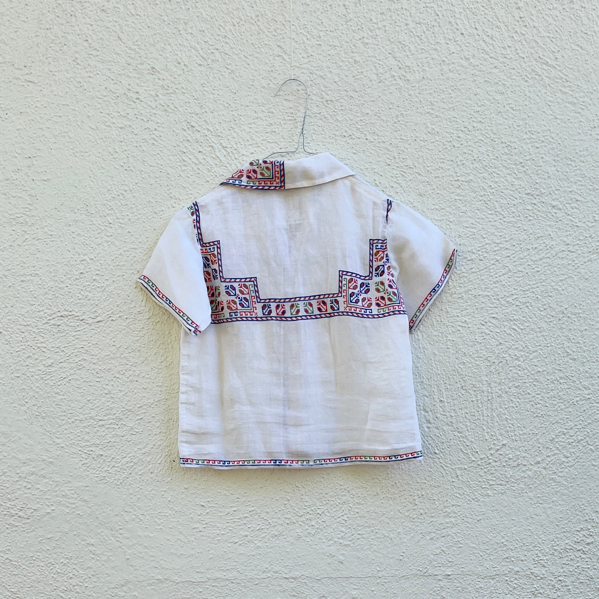 Kids Tablecloth Shirt - Border Cross Stitch