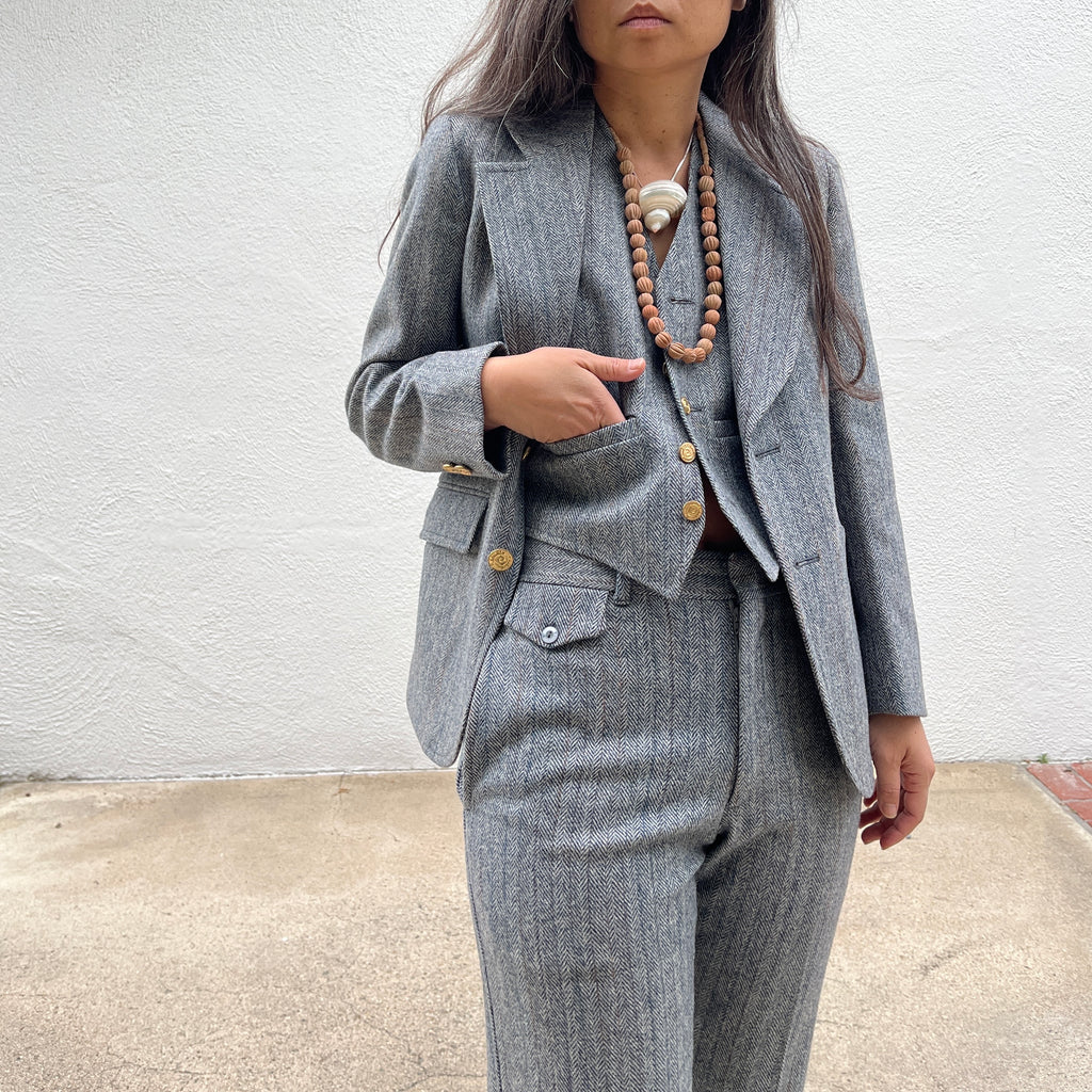 Pierre Cardin Herringbone Tweed 3Pc