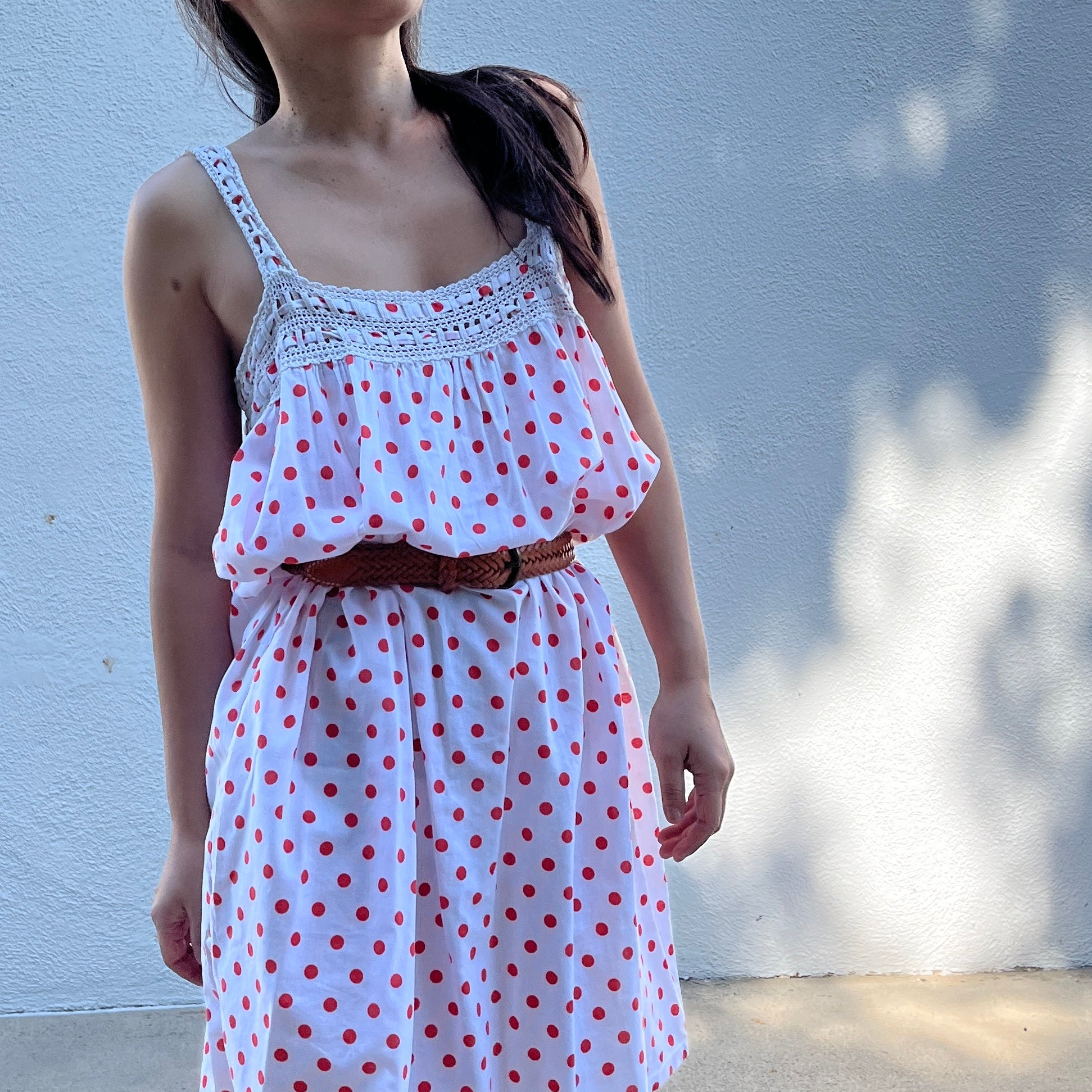 strapless open back dress Harper Polka Dot Midi Dress – Teal Poppy