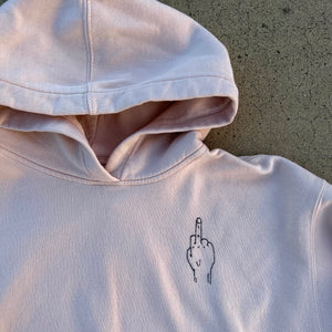 ‘FU' Finger Embroidery Sweatshirt - Palest Pink