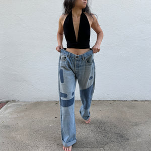 Denim - Patched 34”W x 31”L