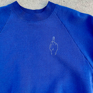 ‘FU' Finger Embroidery Sweatshirt - Navy
