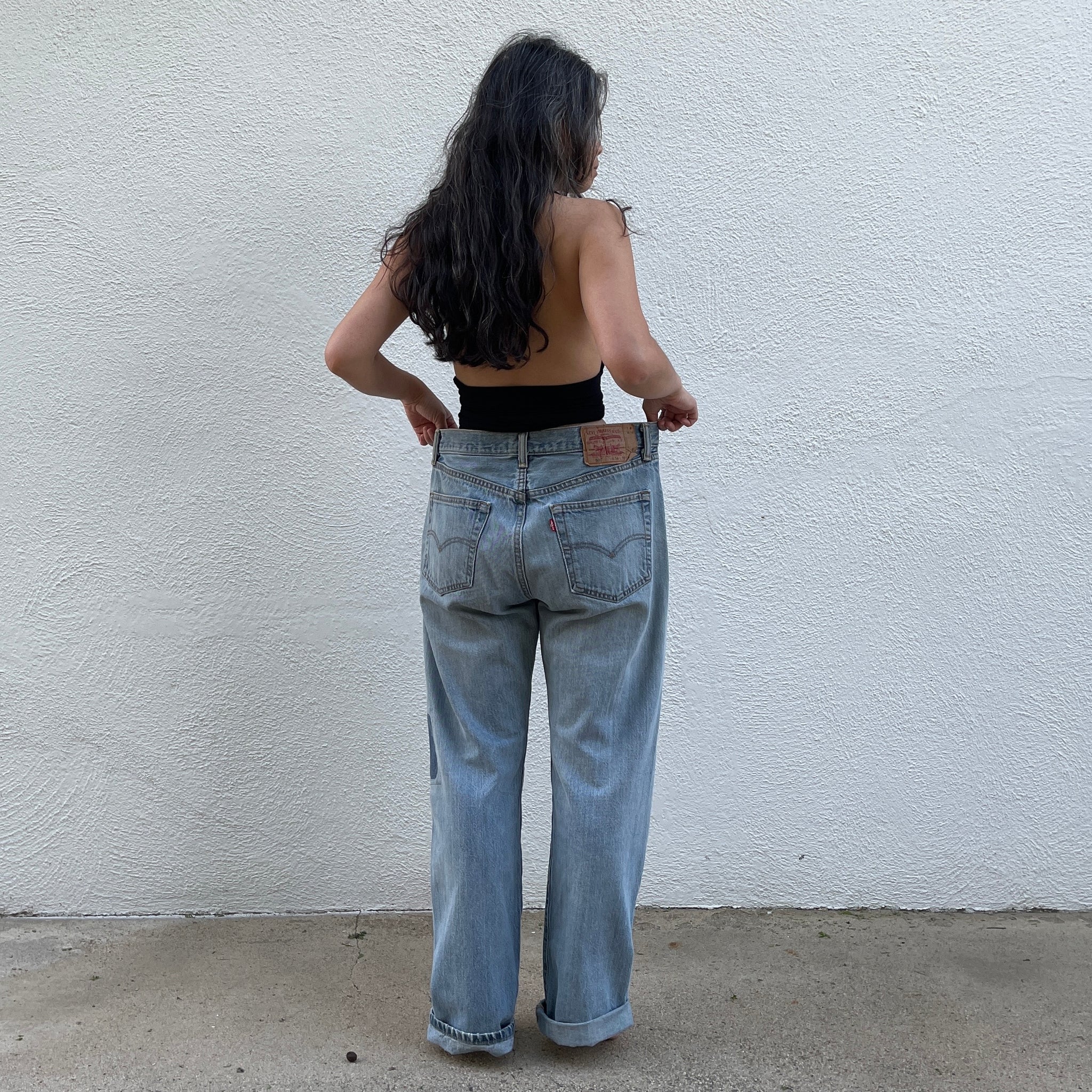 Denim - Patched 34”W x 31”L