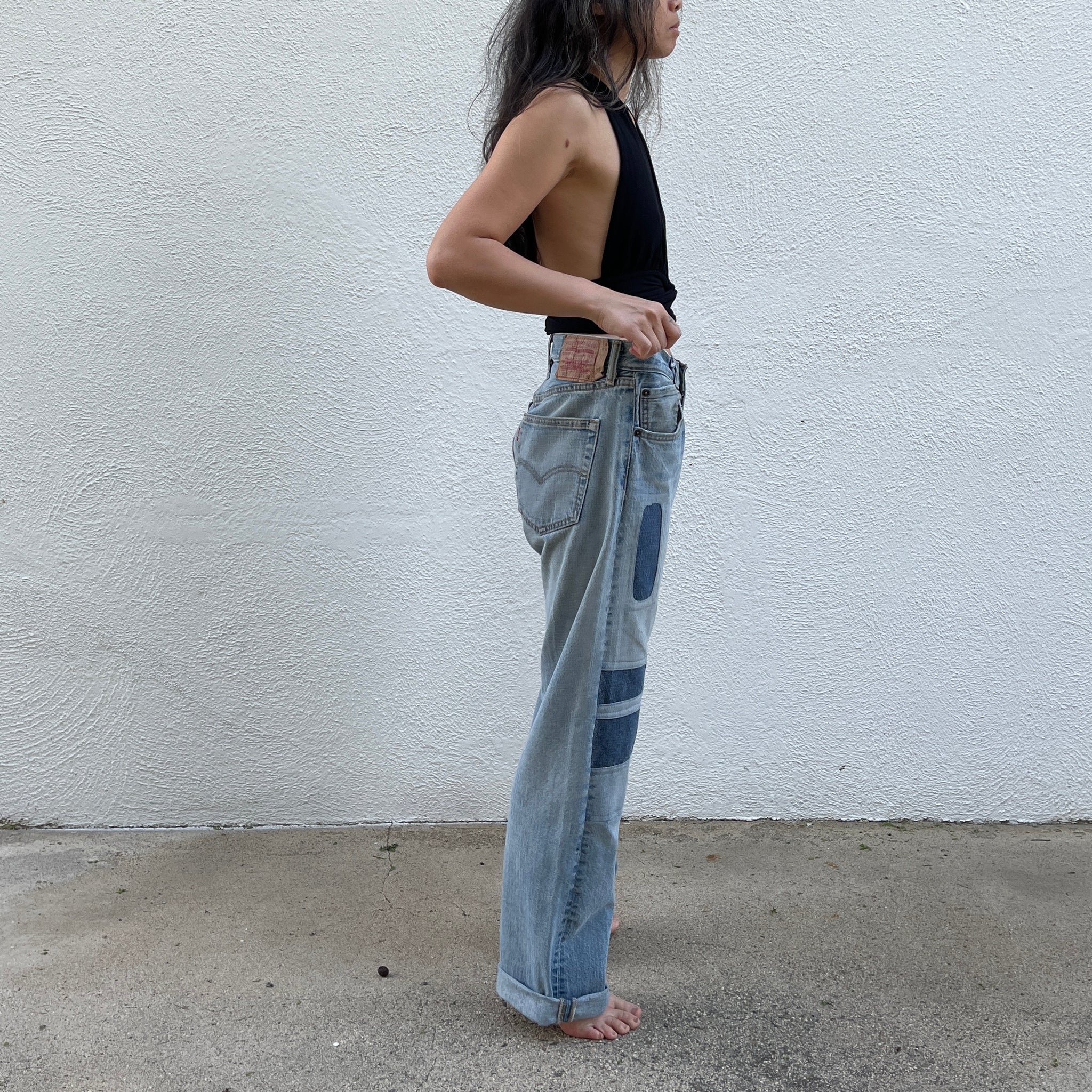 Denim - Patched 34”W x 31”L