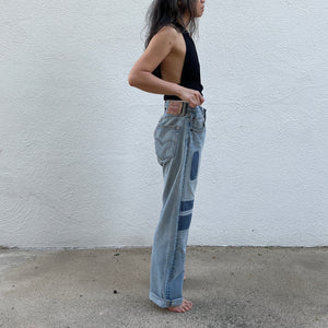 Denim - Patched 34”W x 31”L