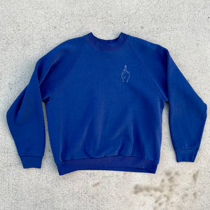 ‘FU' Finger Embroidery Sweatshirt - Navy