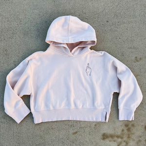 ‘FU' Finger Embroidery Sweatshirt - Palest Pink