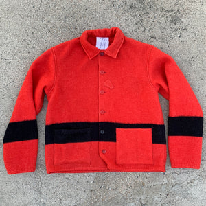 M/L Blanket Jacket - Red/Black Stripe
