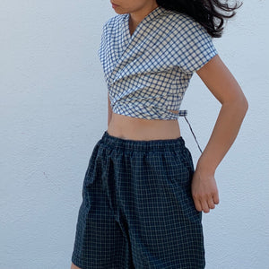 Wrap Top - Blue Crush Plaid