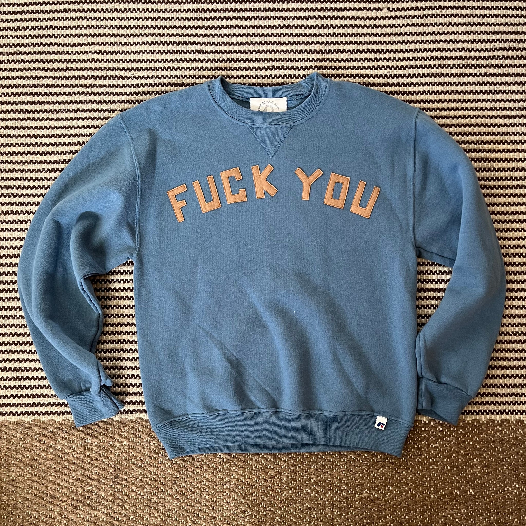 Patched 'FU’ Sweatshirt - Denim
