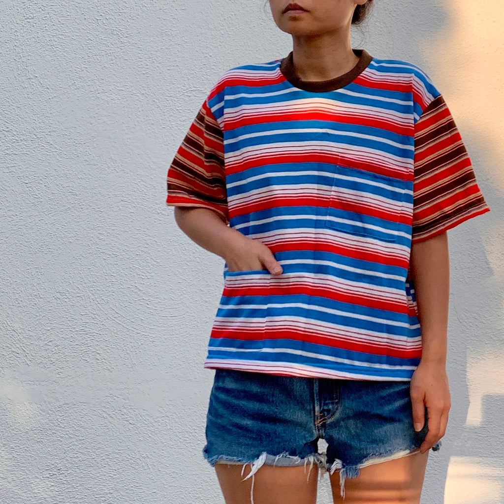 2-Pocket Tee - Mixed Stripe