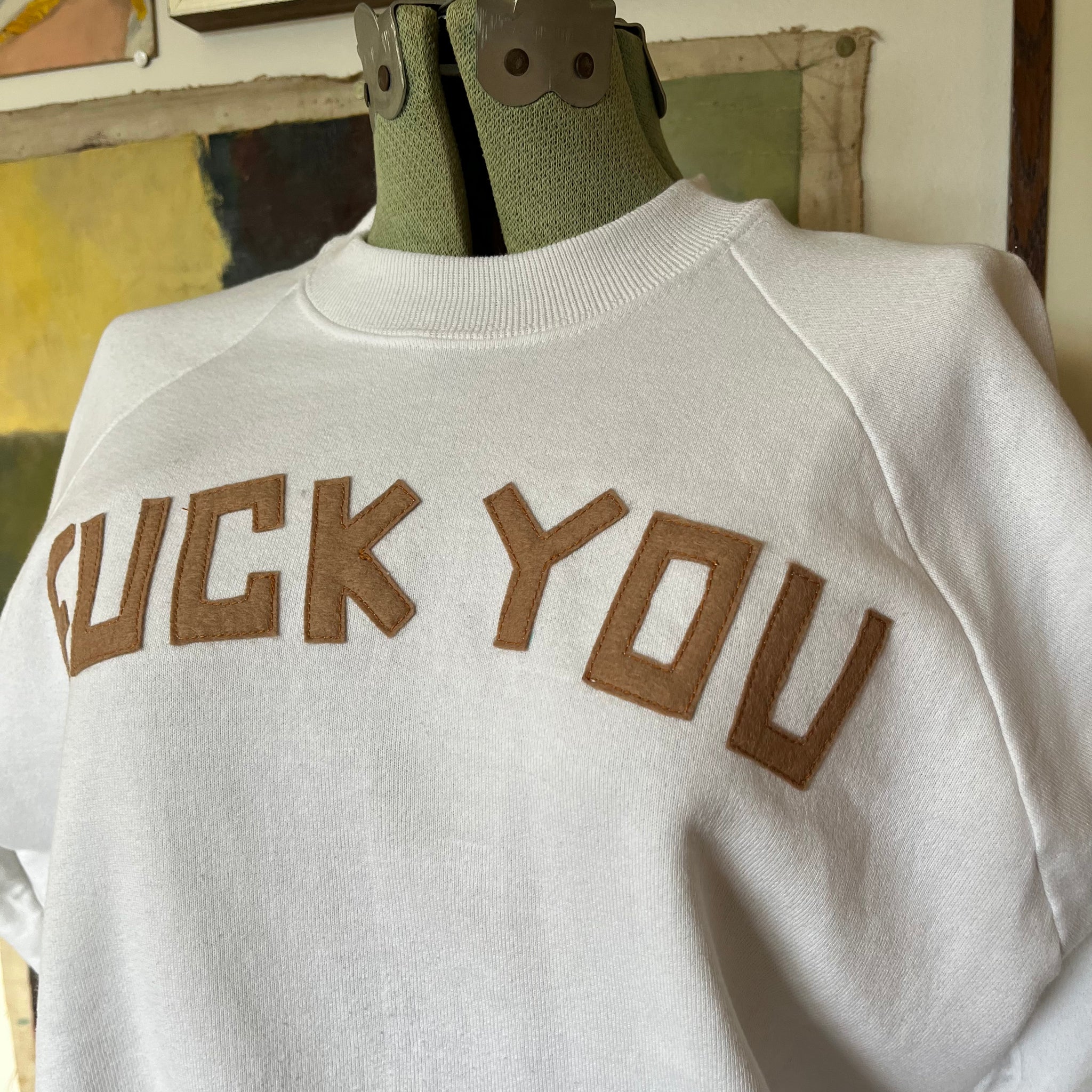 Patched 'FU’ Sweatshirt - White