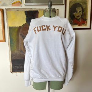 Patched 'FU’ Sweatshirt - White