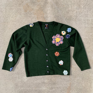 Wool Cardigan - Quilted appliqué