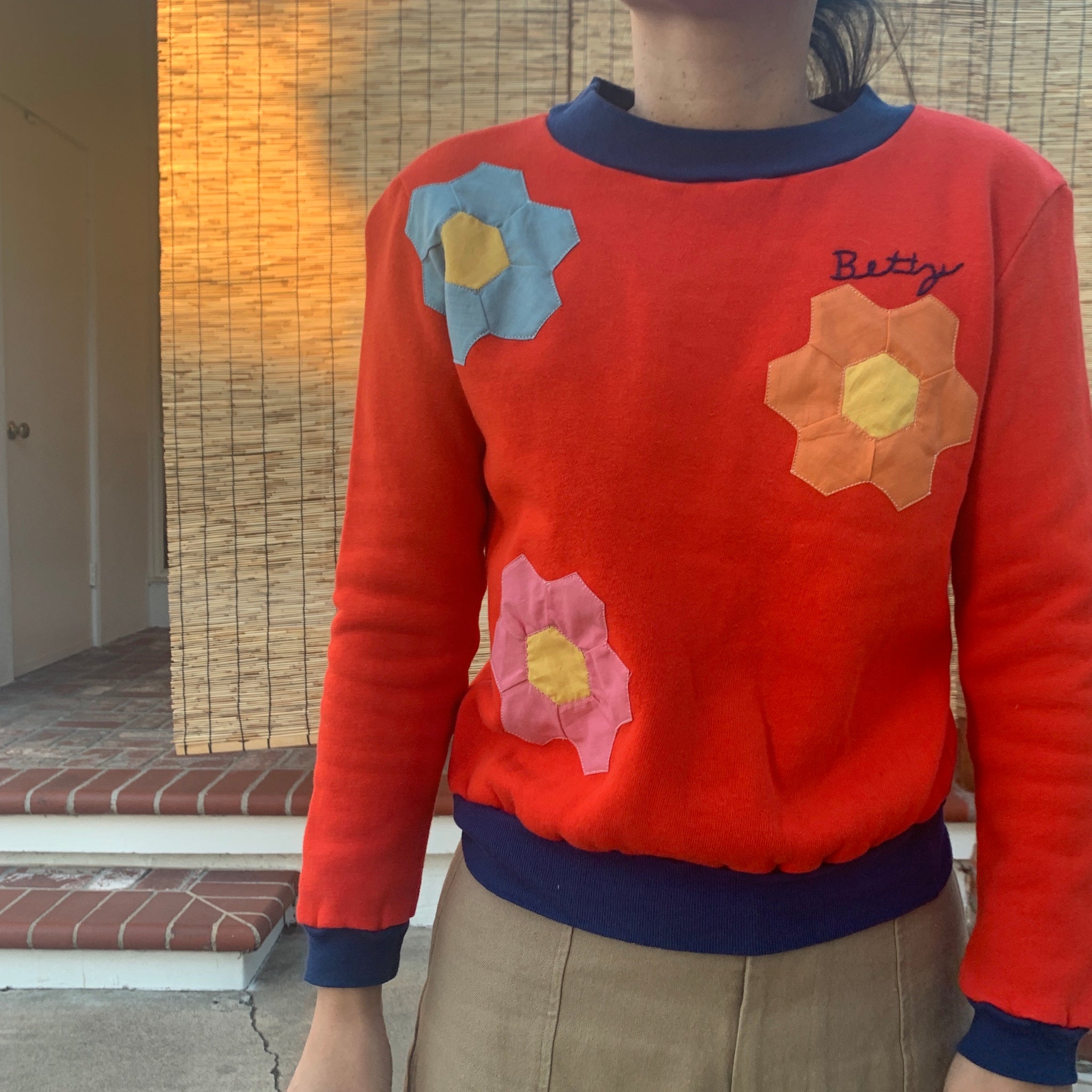 Betty Sweatshirt- Quilted appliqué