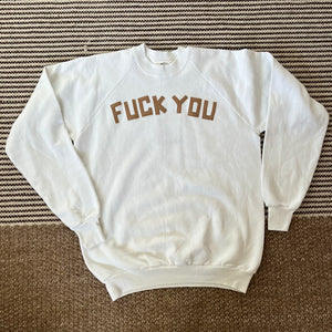 Patched 'FU’ Sweatshirt - White