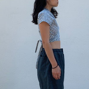 Wrap Top - Blue Crush Plaid