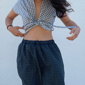 Wrap Top - Blue Crush Plaid